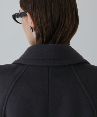 GRACE CONTINENTAL ショートビーバーロングコート チャコール