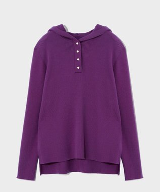 GRACE CONTINENTAL メリノウールリブフーディー パープル