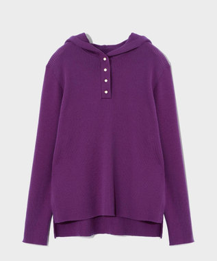 GRACE CONTINENTAL メリノウールリブフーディー パープル