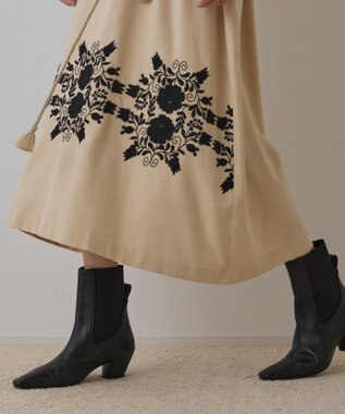 GRACE CONTINENTAL エンブロイダリーカフタンワンピース ベージュ