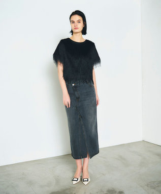 GRACE CONTINENTAL タイトデニムスカート ブラック