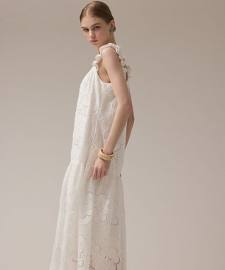 GRACE CONTINENTAL カットワーク刺繍ワンピース ホワイト