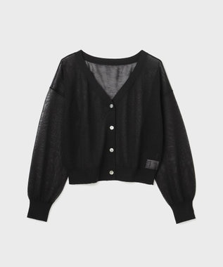 GRACE CONTINENTAL ブライトシアーニットカーディガン ブラック