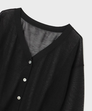 GRACE CONTINENTAL ブライトシアーニットカーディガン ブラック