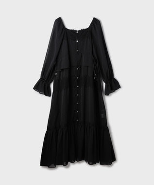 GRACE CONTINENTAL レースコンビカットジャガードワンピース ブラック