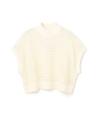 GRACE CONTINENTAL メッシュルーズニットトップ ホワイト