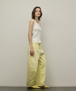 GRACE CONTINENTAL コンビドロストデニムパンツ イエロー