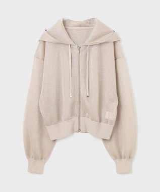 GRACE CONTINENTAL シアーニットパーカー ベージュ