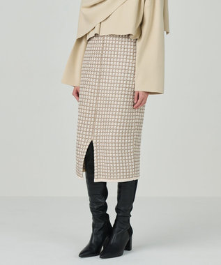 GRACE CONTINENTAL ツイードニットスカート キナリ