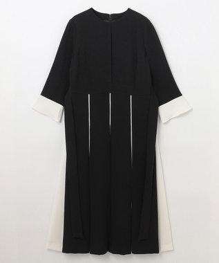 GRACE CONTINENTAL バイカラーラインドレス ブラック