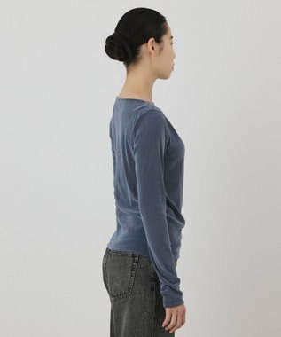 GRACE CONTINENTAL フロッキードレープトップス ブルー