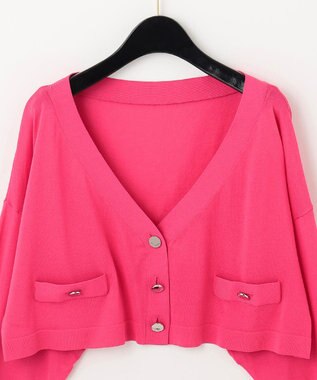 GRACE CONTINENTAL ショートルーズニットカーディガン ピンク