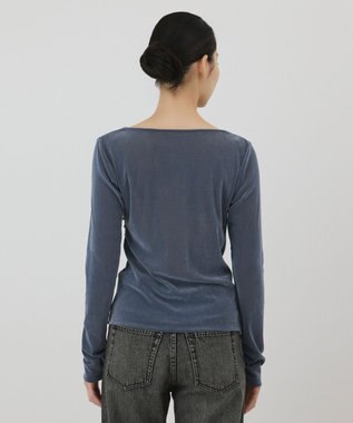 GRACE CONTINENTAL フロッキードレープトップス ブルー