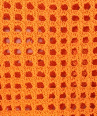 GRACE CONTINENTAL メッシュルーズニットトップ オレンジ