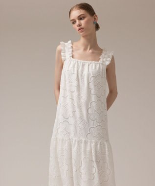 GRACE CONTINENTAL カットワーク刺繍ワンピース ホワイト