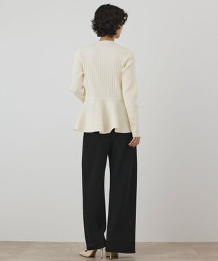 GRACE CONTINENTAL ペプラムリブニットカーディガン キナリ