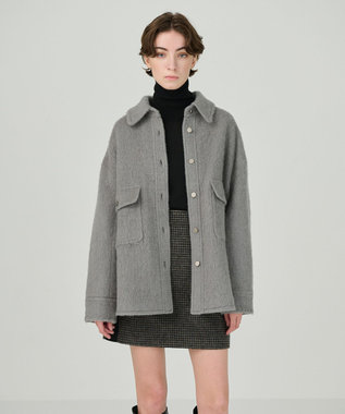 GRACE CONTINENTAL ウールオーバーシャツ グレー