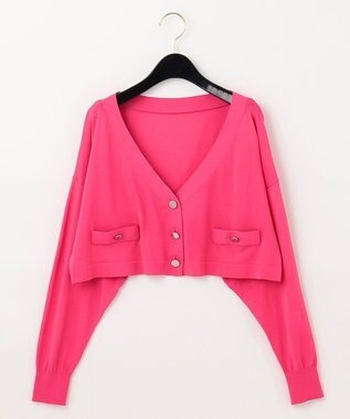 GRACE CONTINENTAL ショートルーズニットカーディガン ピンク
