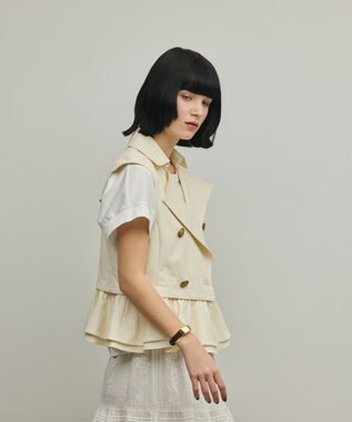 GRACE CONTINENTAL ペプラムトレンチベスト キナリ