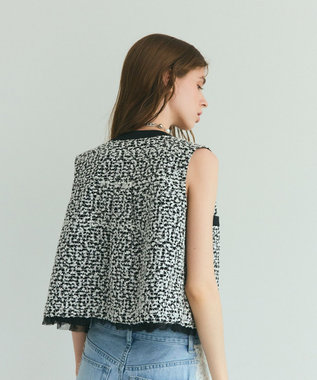 GRACE CONTINENTAL フェザーembドレス ホワイト