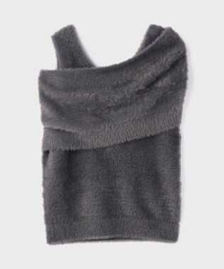 GRACE CONTINENTAL オフタートルニットトップ グレー