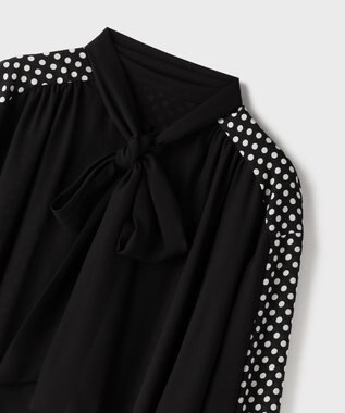 GRACE CONTINENTAL ドットコンビブラウス ブラック