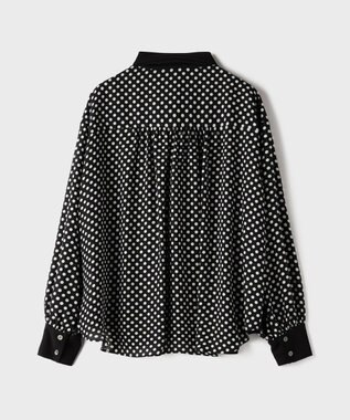 GRACE CONTINENTAL ドットコンビブラウス ブラック