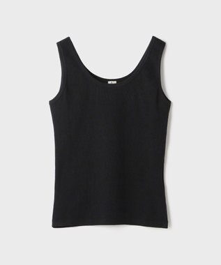 GRACE CONTINENTAL テレコノースリーブトップ ブラック