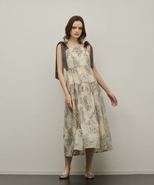 GRACE CONTINENTAL シアージャガードティアードワンピース
