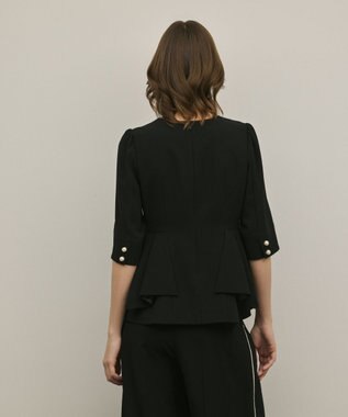 GRACE CONTINENTAL トリアセペプラムトップ ブラック