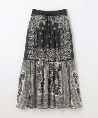 GRACE CONTINENTAL バンダナティアードスカート ブラック