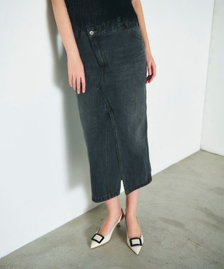 GRACE CONTINENTAL タイトデニムスカート ブラック