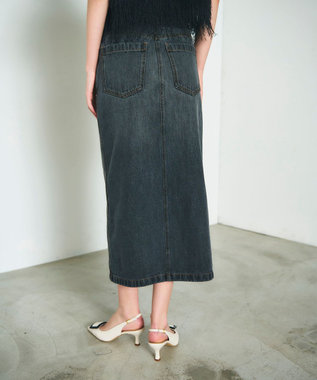 GRACE CONTINENTAL タイトデニムスカート ブラック