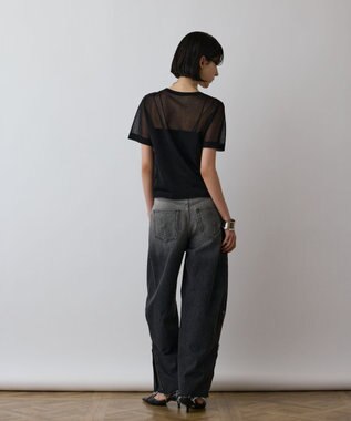 GRACE CONTINENTAL ブライトシアーニットトップ ブラック