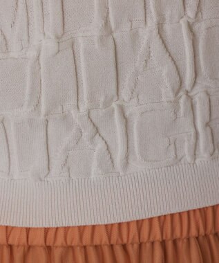 GRACE CONTINENTAL モノグラムニットトップ ホワイト