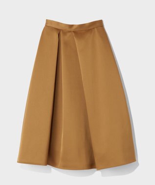 GRACE CONTINENTAL ボリュームサテンタックスカート キャメル