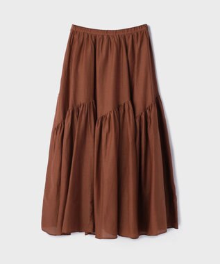 GRACE CONTINENTAL コットンシルクティアードスカート ブラウン
