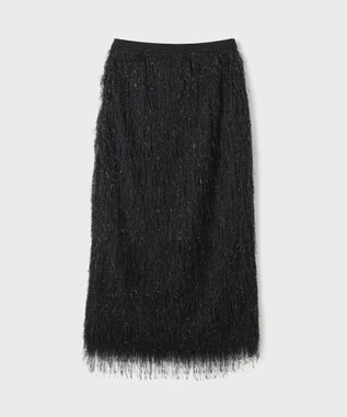 GRACE CONTINENTAL フリンジタイトスカート ブラック