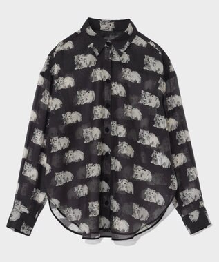 GRACE CONTINENTAL シアーCatブラウス ブラック