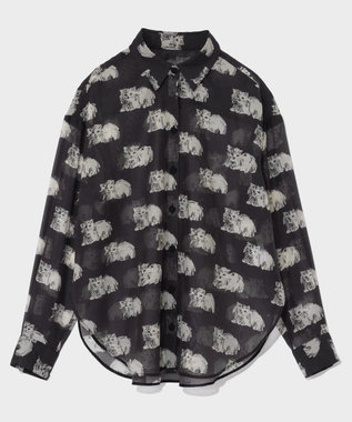 GRACE CONTINENTAL シアーCatブラウス ブラック