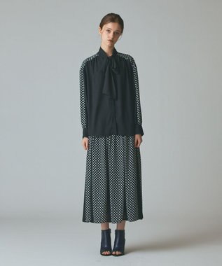 GRACE CONTINENTAL ドットコンビスカート ブラック