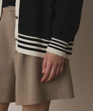 GRACE CONTINENTAL メッシュラインニットカーディガン ブラック