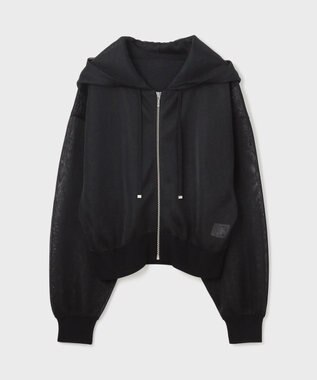 GRACE CONTINENTAL シアーニットパーカー ブラック