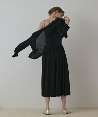 GRACE CONTINENTAL ラメフェザ－ニットカーディガン ブラック