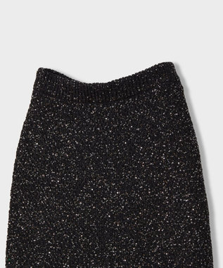 GRACE CONTINENTAL シャイニーニットロングスカート ブラック