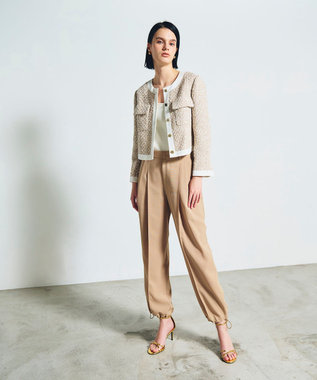 GRACE CONTINENTAL ツイードトリミングジャケット ベージュ