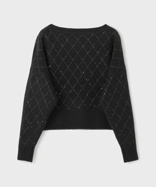 GRACE CONTINENTAL スパークルニットトップ ブラック