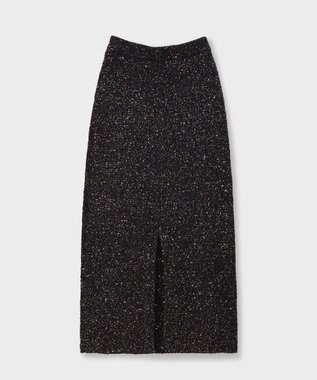 GRACE CONTINENTAL シャイニーニットロングスカート ブラック