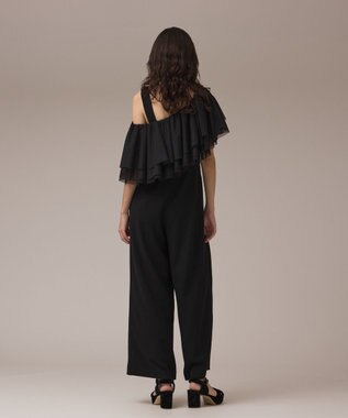 GRACE CONTINENTAL フリルケープサロペット ブラック