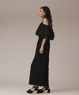 GRACE CONTINENTAL フリルケープサロペット ブラック